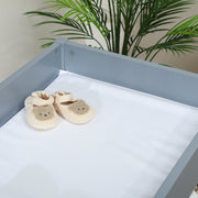 Baby Changing Unit With 4 Storage Drawers and Padded Mat for Nursery or Bedroom Grey