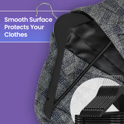 Set of 20 Solid Wood Clothes Hangers with Shoulder Grooves for Coats and Shirts by Songmics
