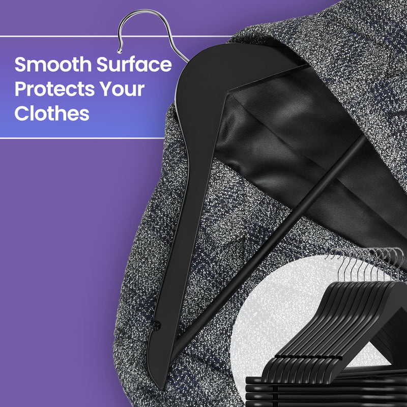 Set of 20 Solid Wood Clothes Hangers with Shoulder Grooves for Coats and Shirts by Songmics
