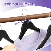 Set of 20 Solid Wood Clothes Hangers with Shoulder Grooves for Coats and Shirts by Songmics