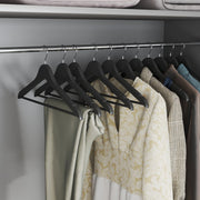 Set of 10 Solid Wood Clothes Hangers with Notches for Coats and Dresses by Songmics