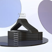 Set of 10 Solid Wood Clothes Hangers with Notches for Coats and Dresses by Songmics