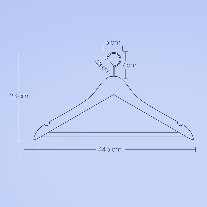 Set of 10 Solid Wood Clothes Hangers with Notches for Coats and Dresses by Songmics