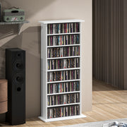 White Media Storage Cabinet Holds 360 CDs 185 DVDs or Blu-rays by Homcom