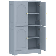 Pantry Storage Cabinet with Adjustable Shelves for Kitchen or Bathroom Organisation Grey AOSOM