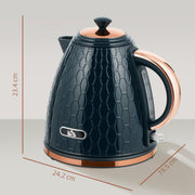 3000W Electric Kettle With Rapid Boil And Honeycomb Design For Kitchen Use Dark Blue AOSOM