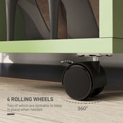 Green Small Open Wardrobe on Wheels with Clothes Rail and Shelves by HOMCOM