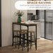 5 Piece Industrial Bar Table Set with 4 Stools, Rustic Brown by HOMCOM