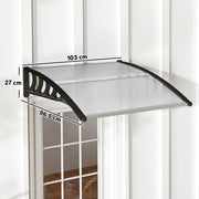 Clear Front Door Canopy Shelter Awning for Porch and Window Provides Rain & UV Shelter 103x97cm