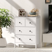 Chest of Drawers for Clothes and Bedding Storage with Smooth Quiet Drawers White AOSOM