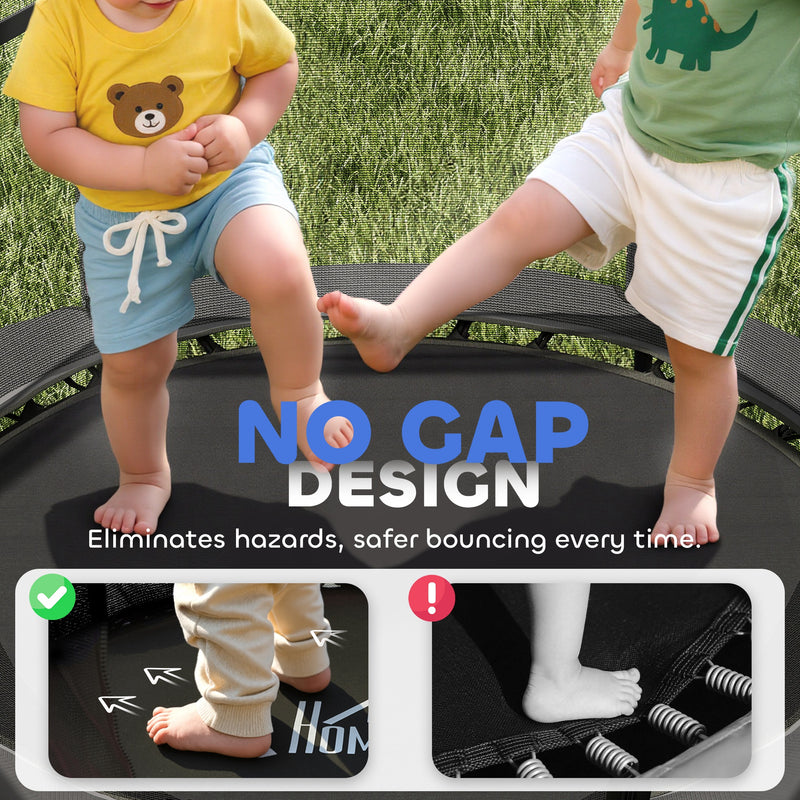 Kids Trampoline with Safety Enclosure for Outdoor and Indoor Play 4.6FT Black AOSOM