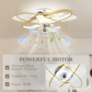 Ceiling Fan with Light and Starry Sky Effect for Year Round Comfort and Easy Control White AOSOM