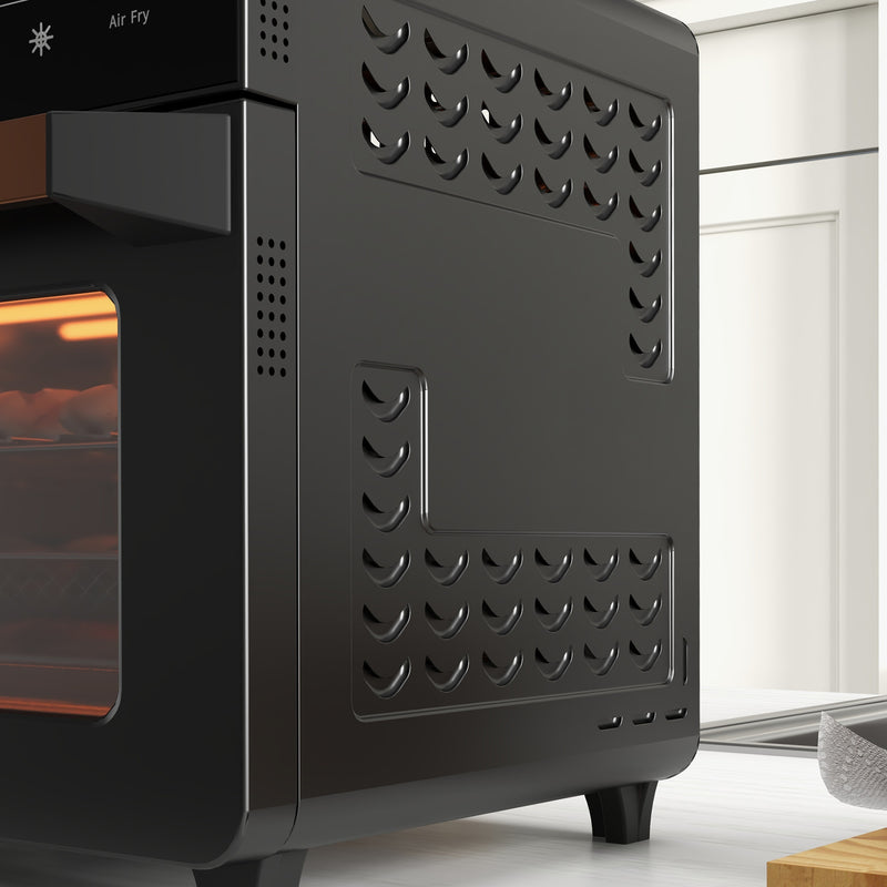 20L Mini Air Fryer Oven With 16 Cooking Presets And Timer For Countertop Use Black