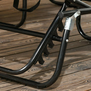 Set of Two Grey Folding Sun Loungers With Adjustable Backs and Sun Canopies by Outsunny