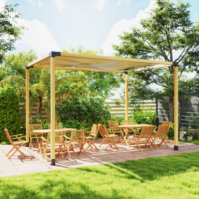 DIY Pergola Kit with 3-Way Corner Brackets and Post Base for 4x4 Timber Includes Screws by Outsunny
