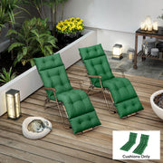 Outdoor Lounger Cushions Set of 2 for Extra Comfort and Support Green Outsunny