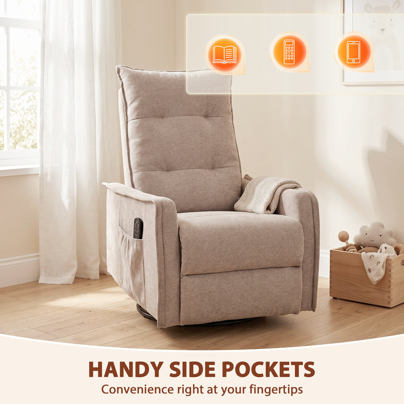Massage Recliner Chair with Heat and Swivel for Relaxing Evenings Brown