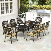Nine Piece Cast Aluminium Garden Dining Set Bronze Finish by Outsunny