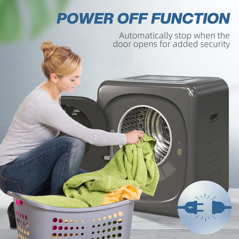 4kg Compact Vented Tumble Dryer with Smart Mode and Deodorise Function for Home, Grey