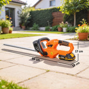 Cordless Hedge Trimmer for Easy Garden Maintenance with Rechargeable Battery Orange AOSOM
