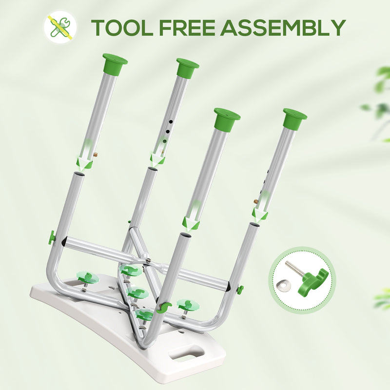 Adjustable Height Aluminium Shower Stool With Non Slip Feet For Bathroom Safety Green