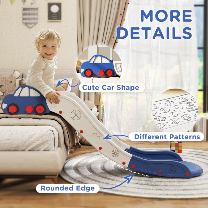 Kids Indoor Slide for Sofa or Bed with Extended Length Easy Storage White and Blue by AIYAPLAY