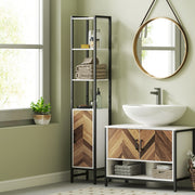 Tall Slim Bathroom Storage Cabinet with Adjustable Shelves for Kitchen or Hallway by HOMCOM