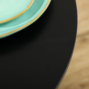 Round Two Seater Dining Table Minimalist Design Ideal for Small Spaces Black