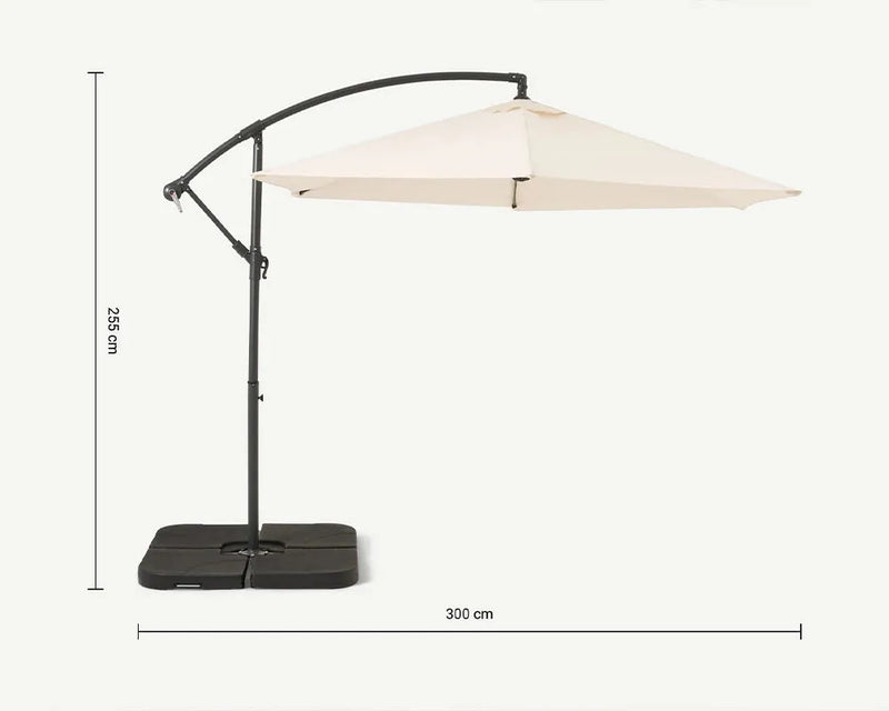 3m Cantilever Garden Parasol in Ivory