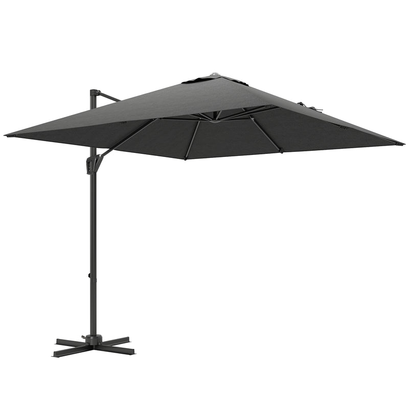 Cantilever Garden Parasol With Adjustable Tilt For Outdoor Shade Protection Outsunny