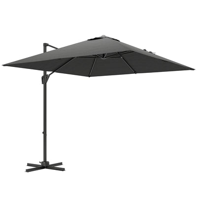 Cantilever Garden Parasol With Adjustable Tilt For Outdoor Shade Protection Outsunny