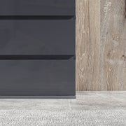 High Gloss 4 Drawer Chest of Drawers with Spacious Storage for Bedroom Use Grey