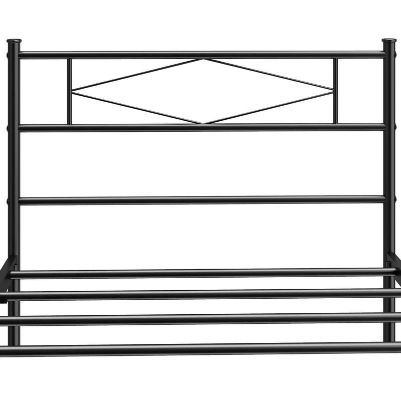 Black Metal Frame For Single Mattress, Headboard, Footboard, 21 Stone Weight Capacity