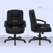 Linen Look Ergonomic Office Chair With Padded Seat For Home Or Work Use Black