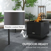 Smokeless Garden Fire Pit for Clean Outdoor Evenings Metal Construction Black Outsunny