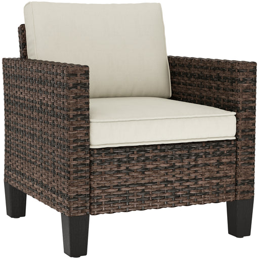 Brown Rattan Single Armchair with Cushions for Garden and Patio by Outsunny