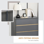 3 Drawer Chest of Drawers with Spacious Storage for Bedroom or Lounge 80cm Dark Grey