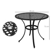 Round Aluminium Garden Table with 50mm Parasol Hole Ideal for Outdoor Dining