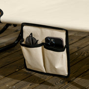 2 Piece Folding Sun Loungers with Canopy Adjustable Recliner Chairs for Garden Beach by Outsunny