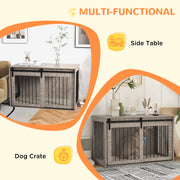 Extra Large Dog Crate Furniture with Removable Cushion Ideal for Indoor Use Walnut Brown