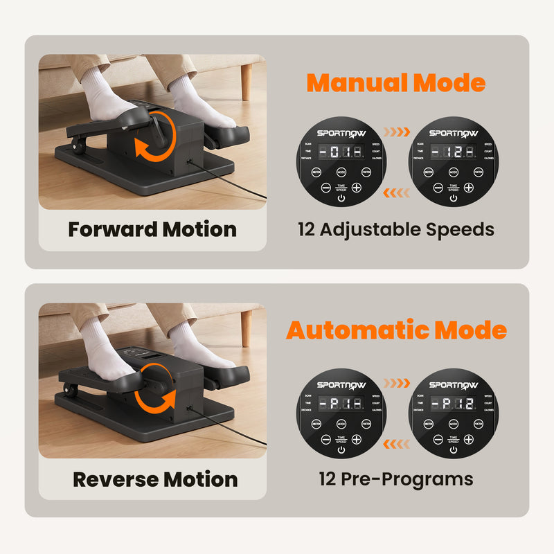 Under Desk Elliptical for Gentle Seated Exercise and Reduced Leg Stiffness Black