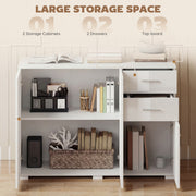 Sideboard with Adjustable Shelf for Organised Storage High Gloss White AOSOM