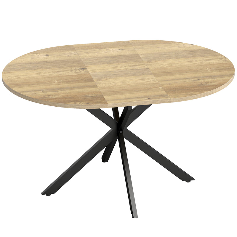 Extendable Dining Table for Flexible Family Meals with Easy Butterfly Leaf Natural Wood Black