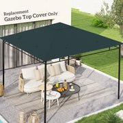 3 x 3 m Garden Gazebo Canopy Top Cover with Drain Holes for Outdoor Use Grey AOSOM