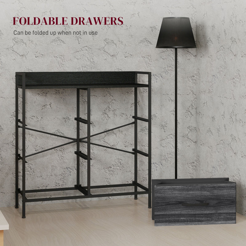 Rustic Black Chest of 6 Fabric Drawers for Bedroom and Living Room Storage by HOMCOM