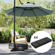 Set of 4 Black Parasol Base Weights 25kg Fillable Sandbags With Handles by Outsunny