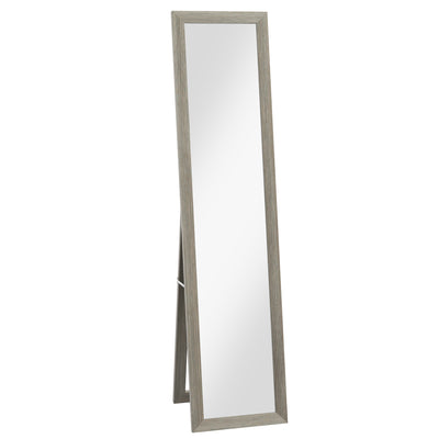 Full Length Bedroom Mirror with Stand or Wall Mount and Shatter Resistant Glass Grey AOSOM