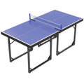 Foldable Indoor Outdoor Table Tennis Table with Net and Easy Storage 6ft Blue AOSOM