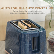 1.7L 3000W Fast Boil Cordless Kettle and 2 Slice Toaster Set with Auto Shut Off Blue by HOMCOM