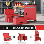 Three Tier Steel Tool Chest With Lockable Drawers For Garage Or Workshop Use Red